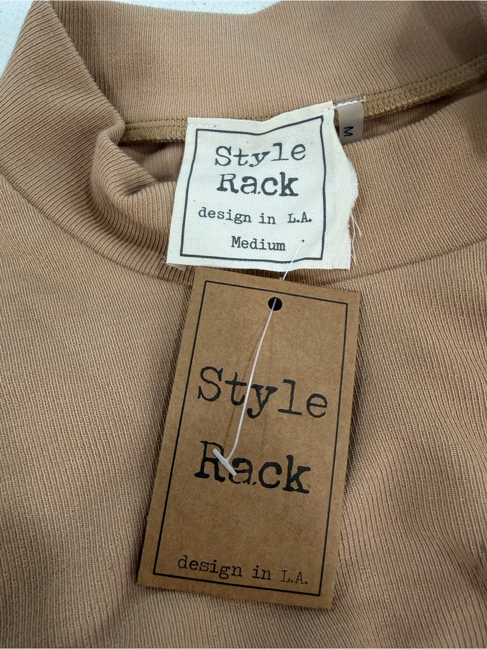 Style Rack Neutral Tan Sleeveless Ruched Side-Tie Mini - Picture 5 of 7